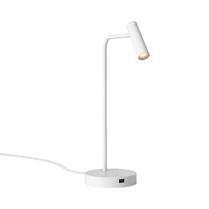 Enna LED Desk Lamp in Matt White (With USB).