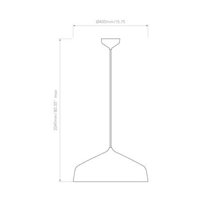 Ginestra Pendant Light - line drawing.