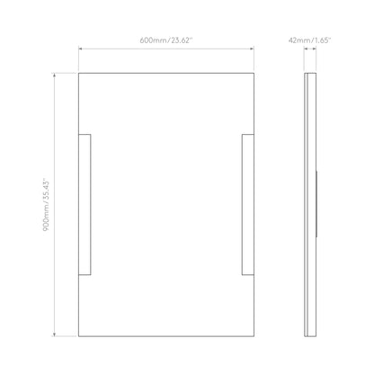 Imola LED Illuminated Mirror - line drawing.