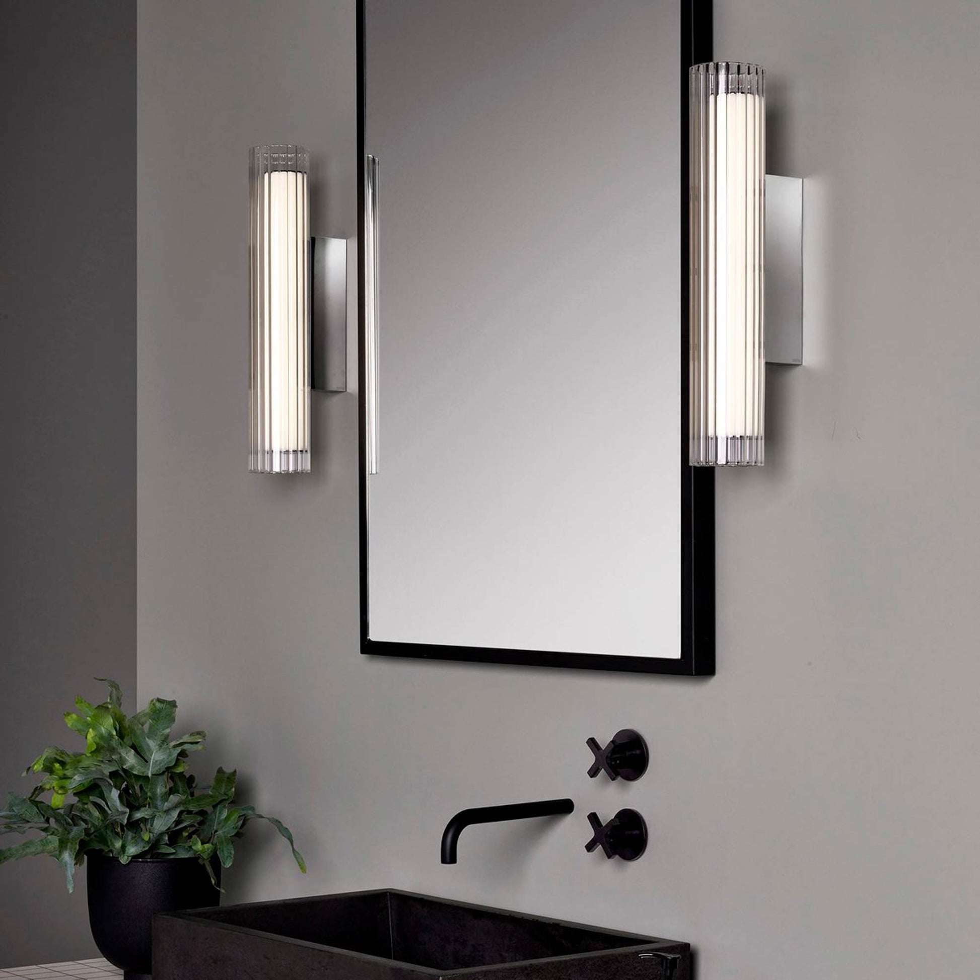 io LED Wall Light in bathroom.