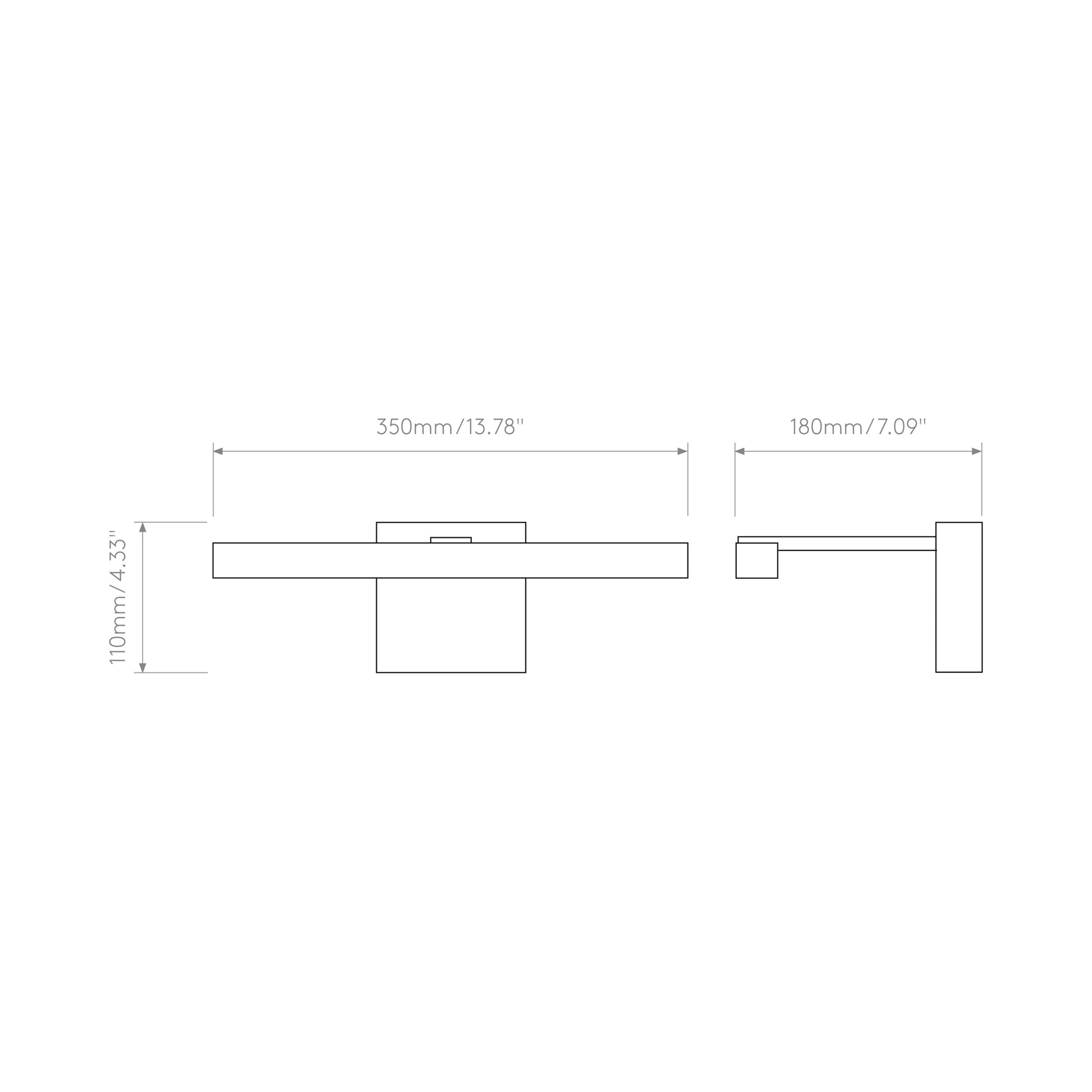 Kashima LED Wall Light - line drawing.