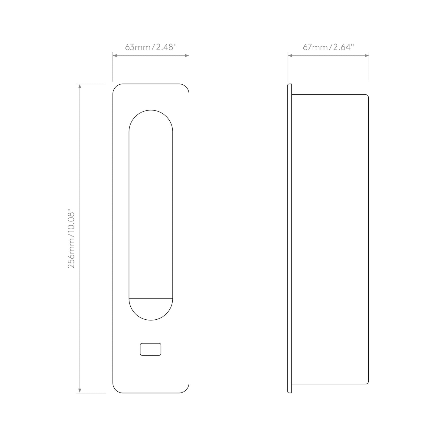 Keta LED Reading Wall Light - line drawing.