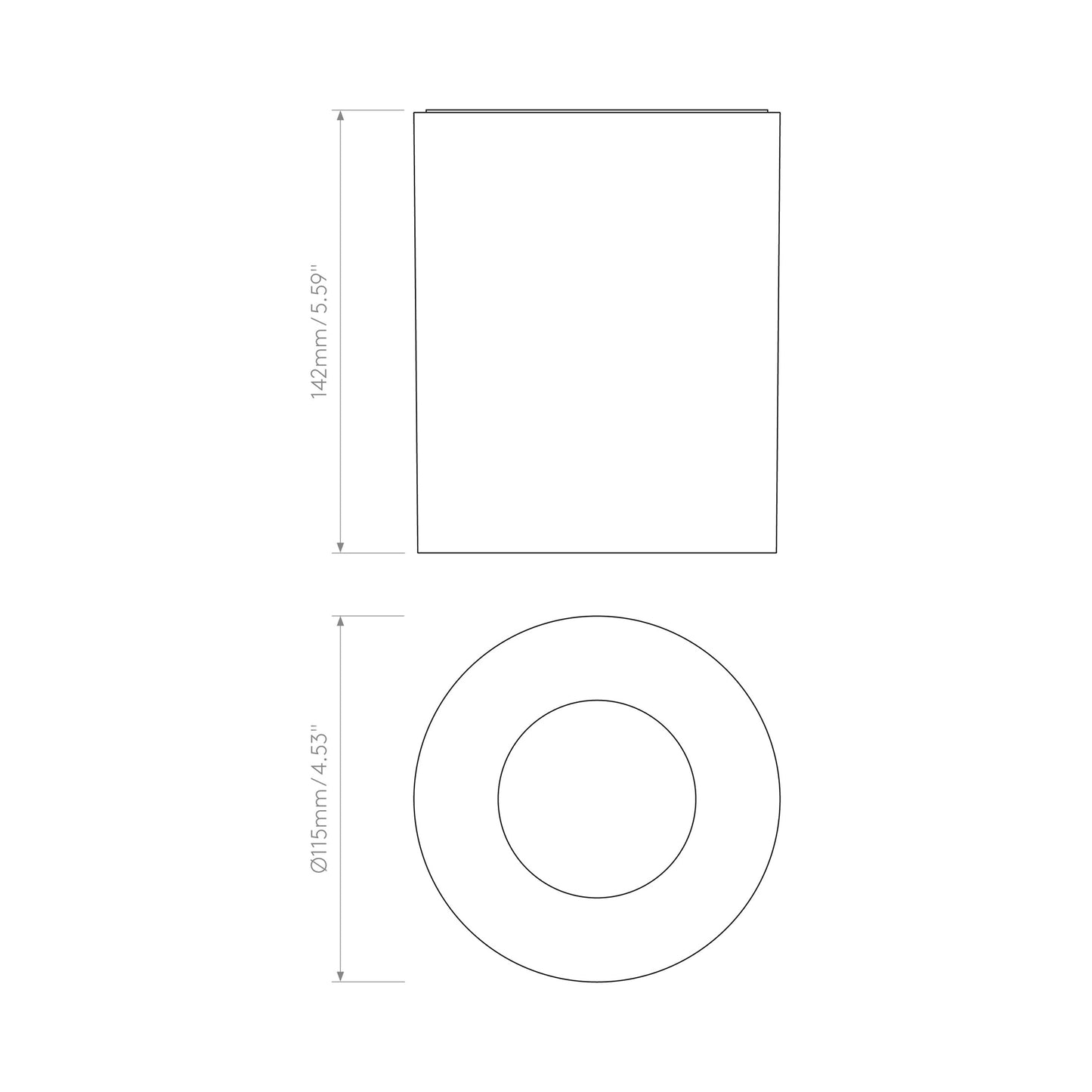 Kos Round LED Recessed Light - line drawing.