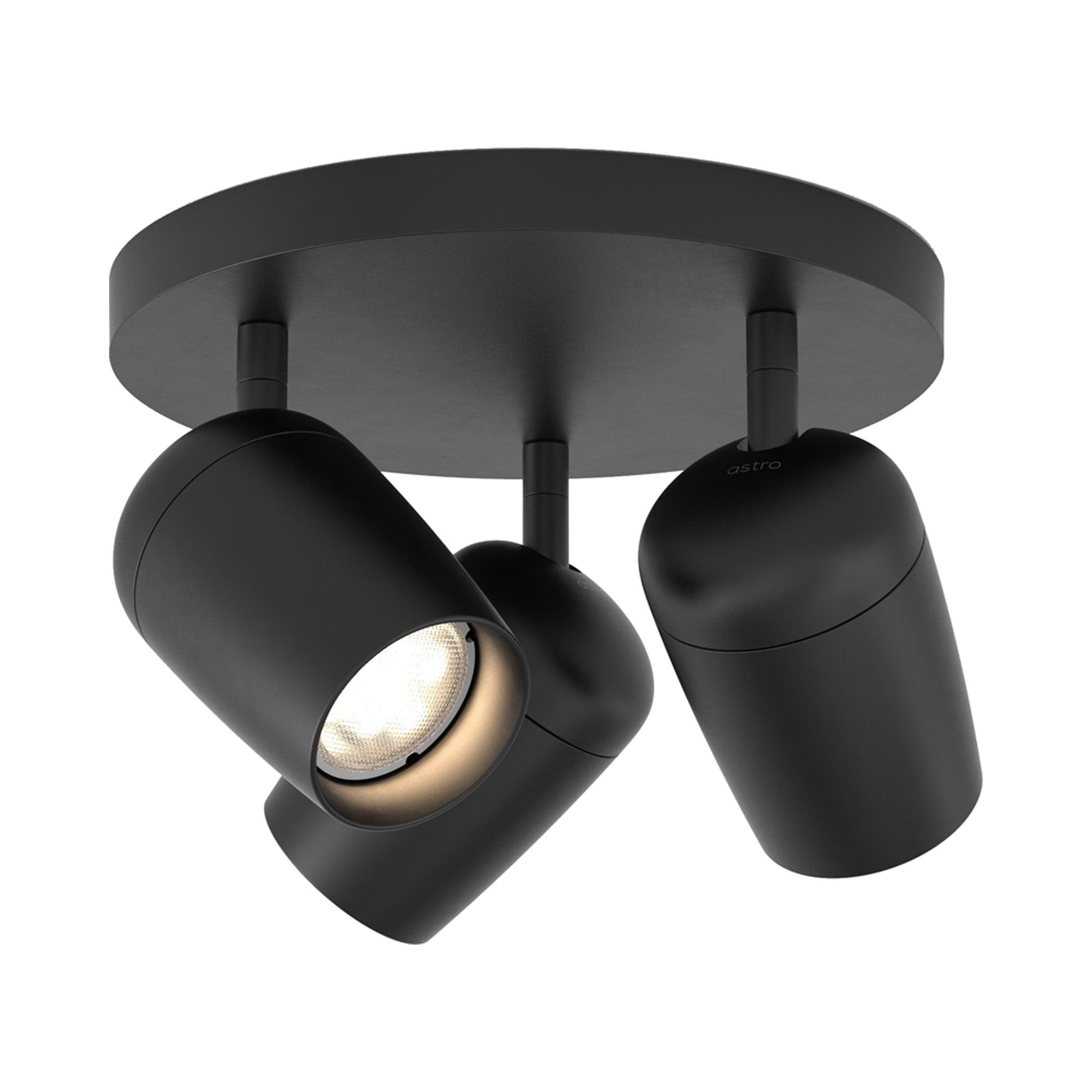 Koto Triple Round Spot Light in Matt Black.