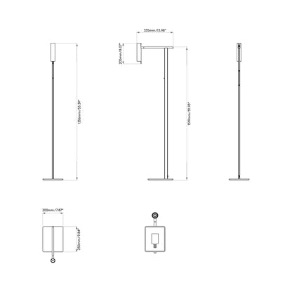 Leda Floor Lamp - line drawing.