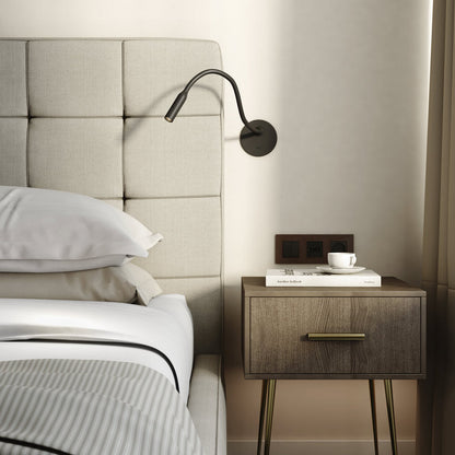 Lucca LED Recessed Wall Light in bedroom.