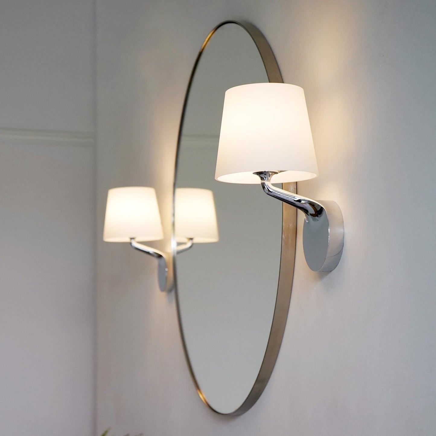 Millie Wall Light in bathroom.