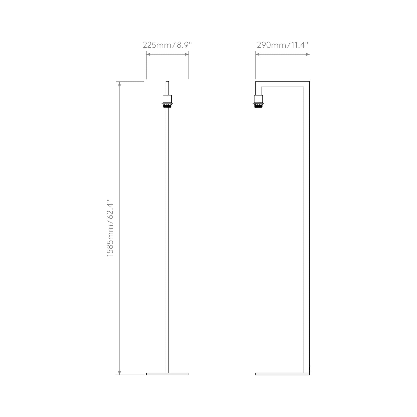 Ravello Floor Lamp - line drawing.