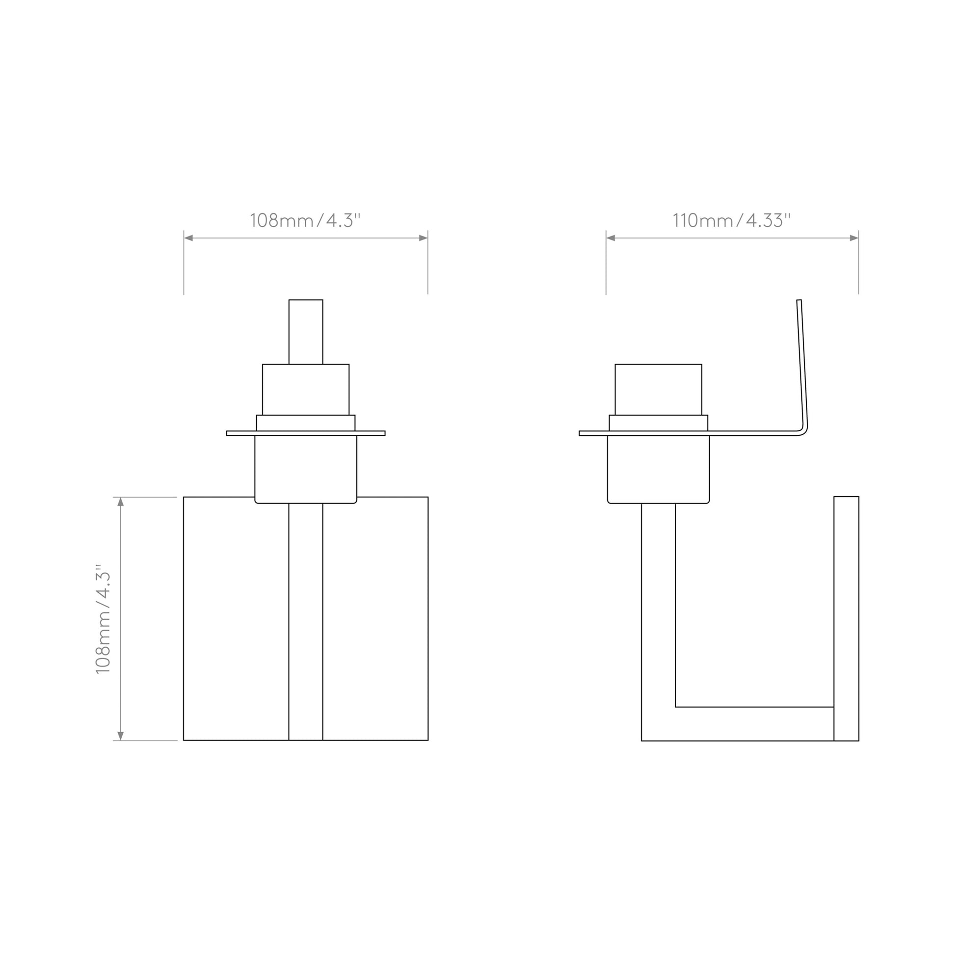 Riva Wall Light - line drawing.