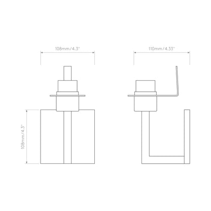 Riva Wall Light - line drawing.