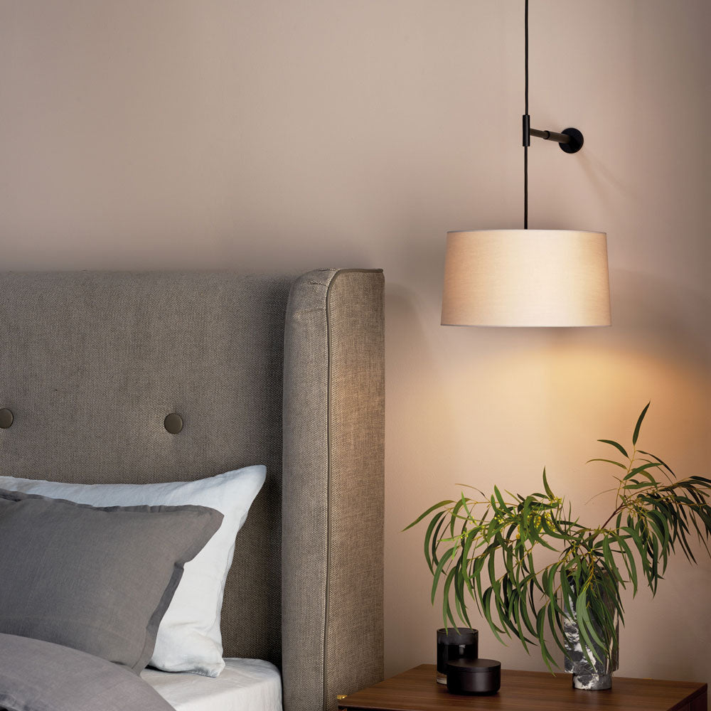 Tacoma LED Pendant Light With Wall Kit in bedroom.