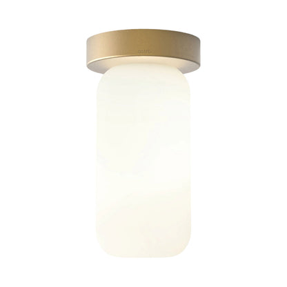 Tacoma Reed Ceiling / Wall Light in Antique Brass (White Opal Glass).