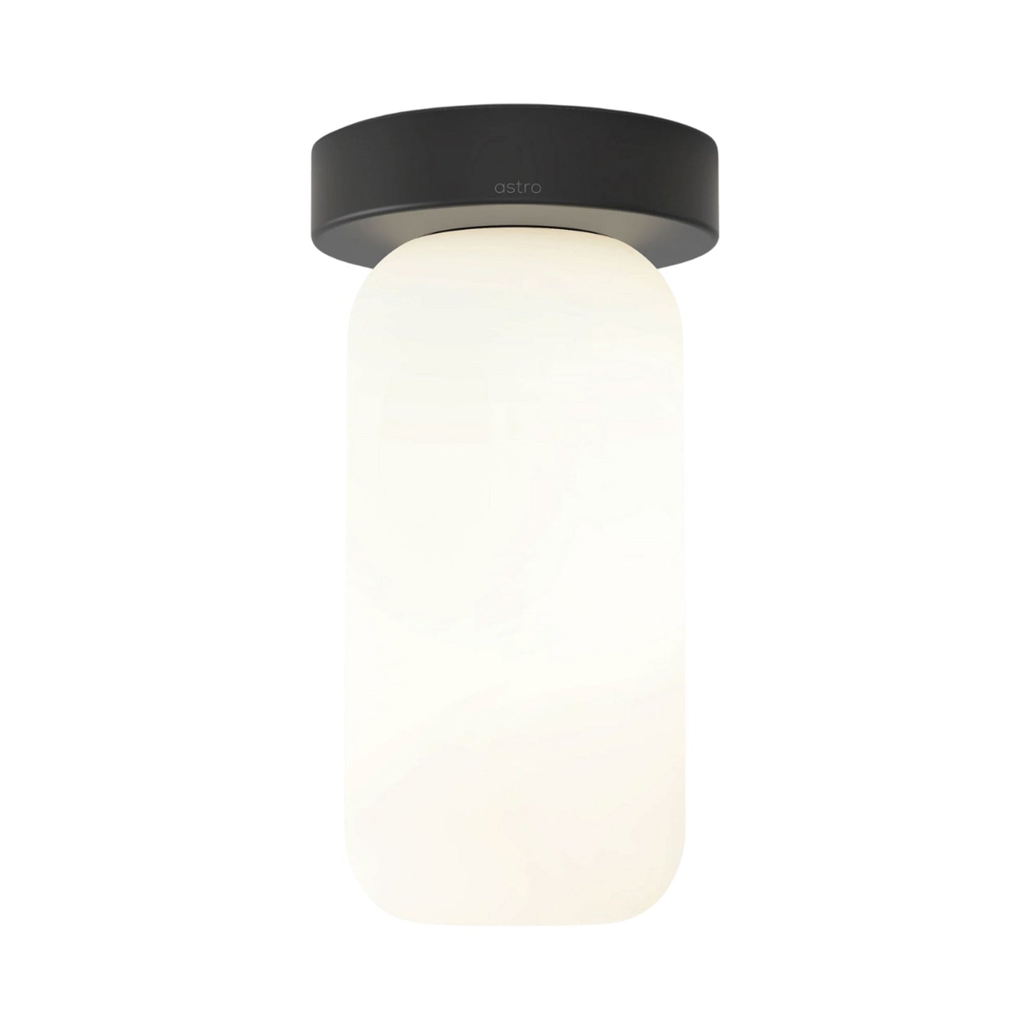 Tacoma Reed Ceiling / Wall Light in Matt Black (White Opal Glass).