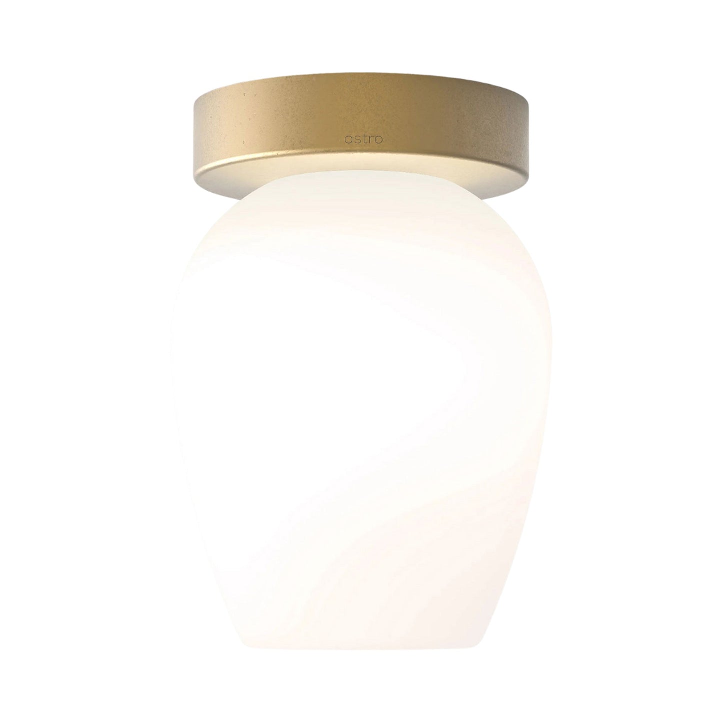Tacoma Tulip Ceiling / Wall Light in Antique Brass (White Opal Glass).