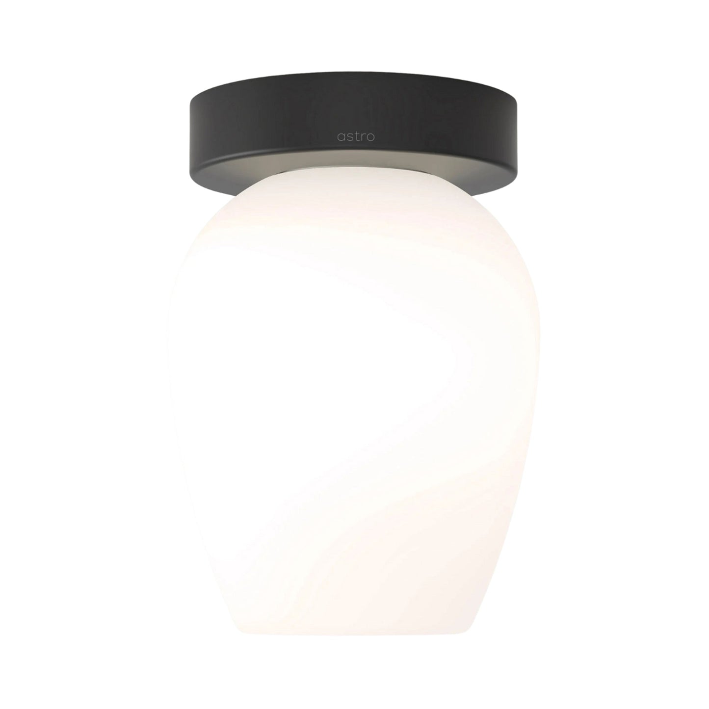 Tacoma Tulip Ceiling / Wall Light in Matt Black (White Opal Glass).