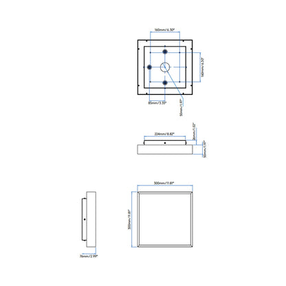 Taketa LED Flush Mount Ceiling Light - line drawing