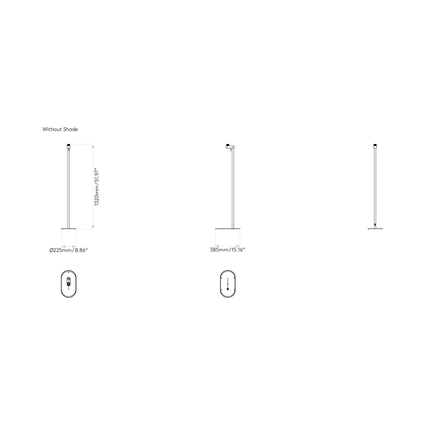 Venn Floor Lamp - line drawing.