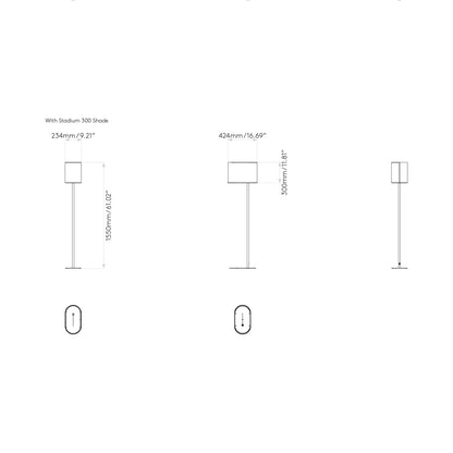 Venn Floor Lamp - line drawing.