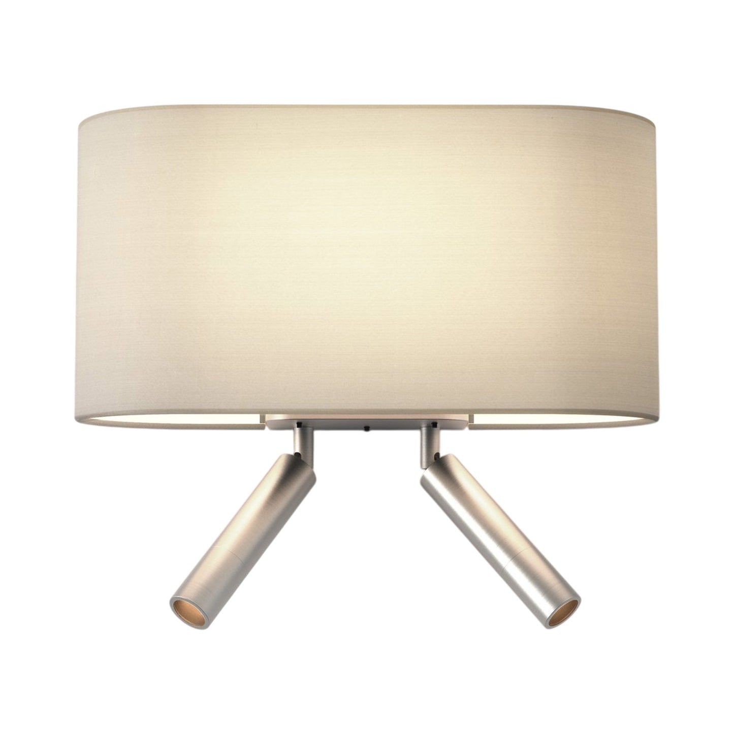 Venn Reader Twin Wall Light in Matt Nickel (Putty).