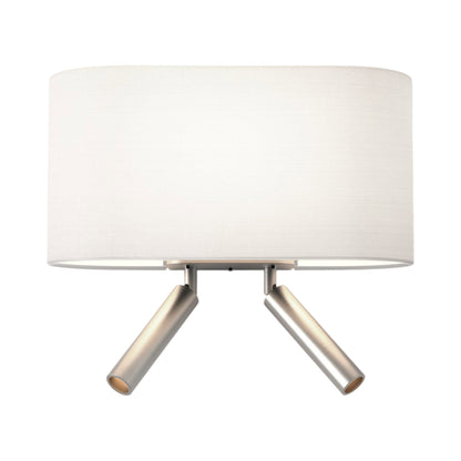 Venn Reader Twin Wall Light in Matt Nickel (White).