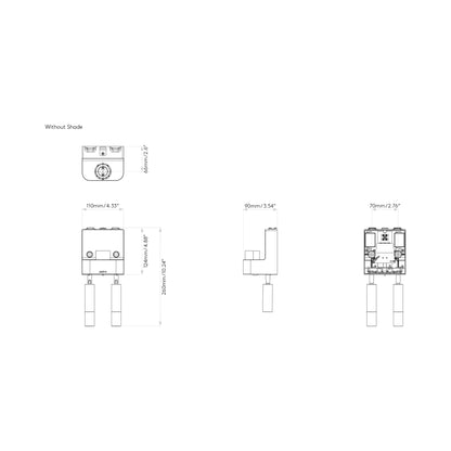 Venn Reader Twin Wall Light - line drawing.