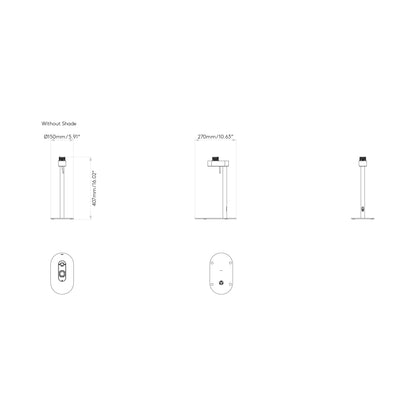 Venn Table Lamp - line drawing.