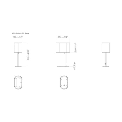 Venn Table Lamp - line drawing.