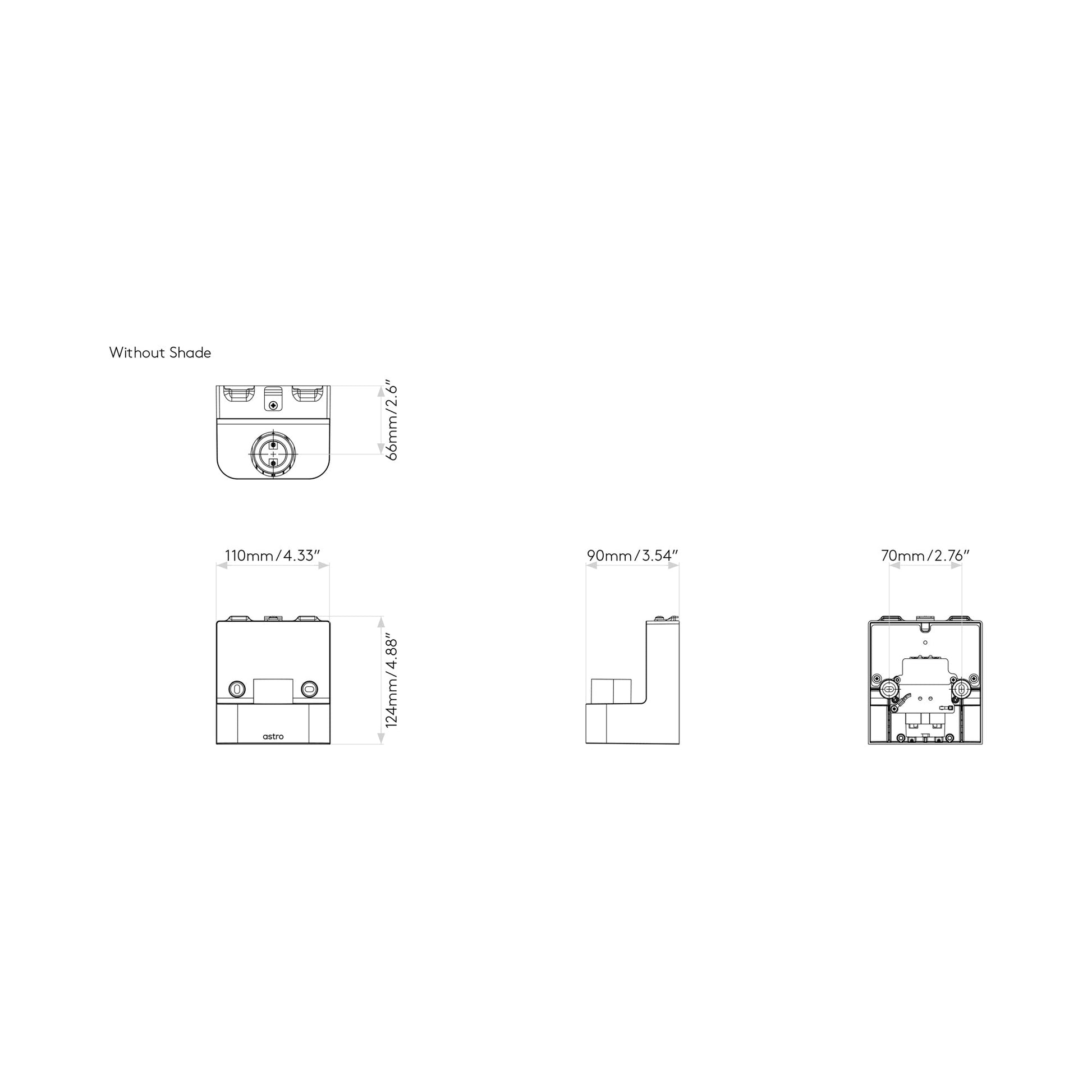 Venn Wall Light - line drawing.