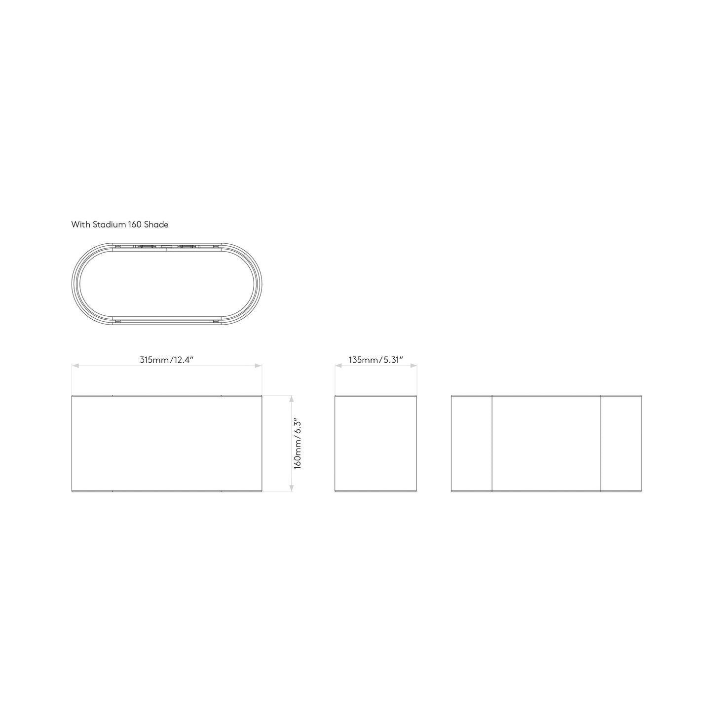 Venn Wall Light - line drawing.