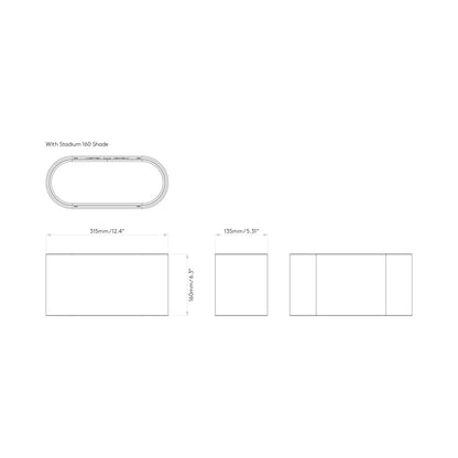 Venn Wall Light - line drawing.