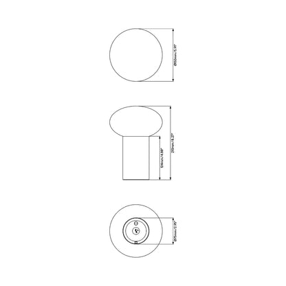 Zeppo LED Portable Table Lamp - line drawing.