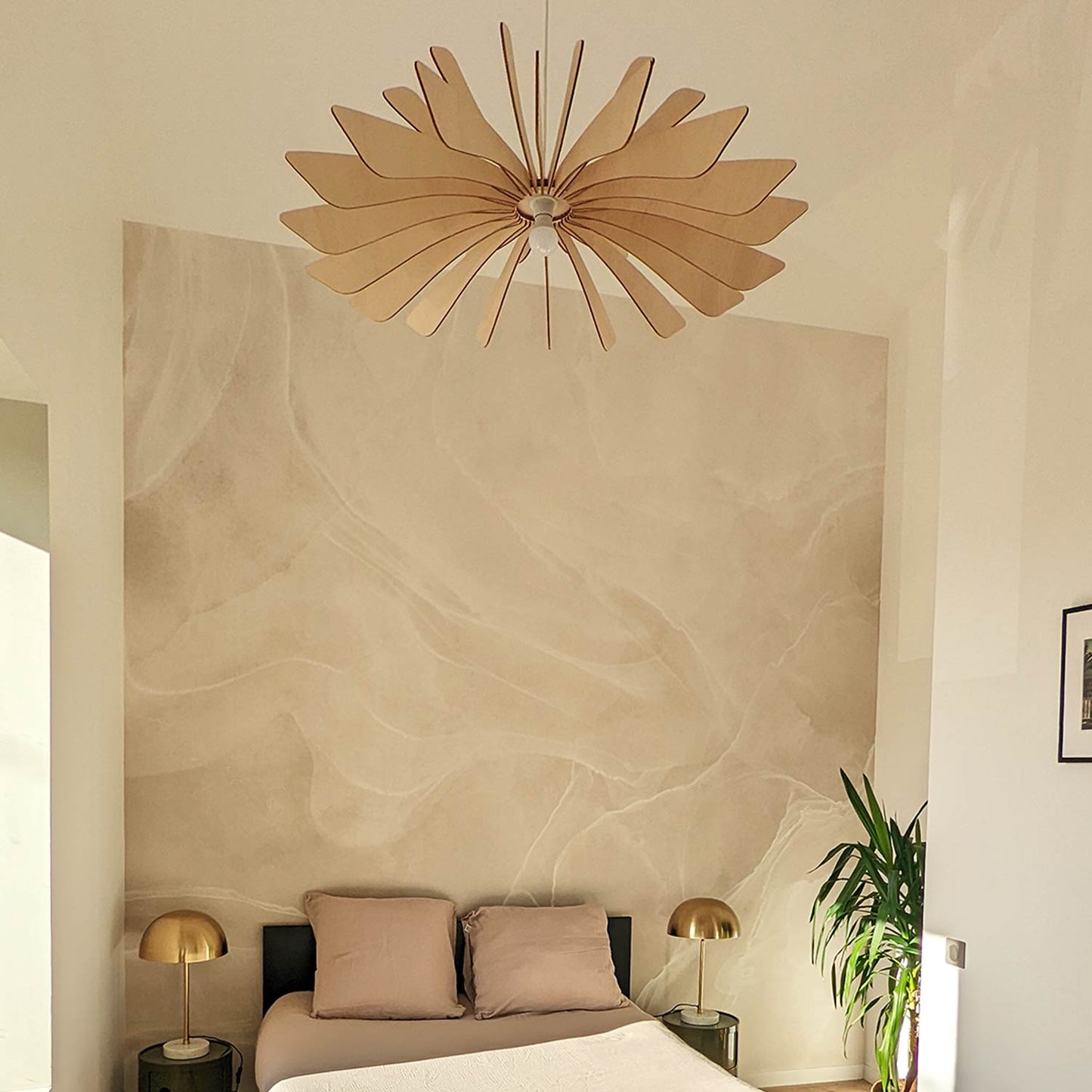 Aurora Pendant Light in bedroom.