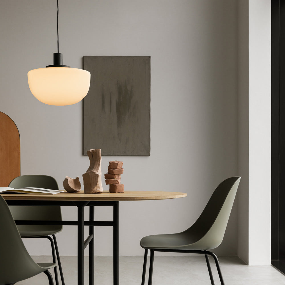 Bank Pendant Light in dining room.