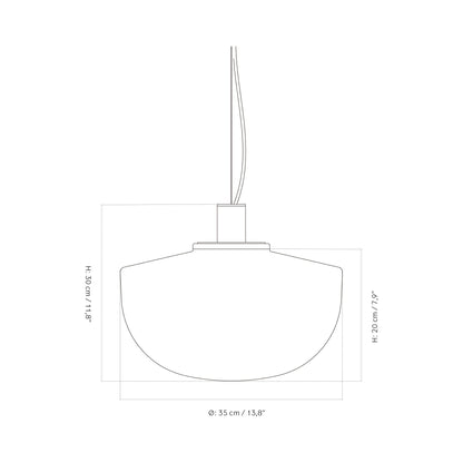 Bank Pendant Light - line drawing.
