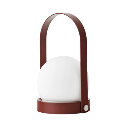 Carrie Outdoor LED Rechargeable Table Lamp in Burned Red/Without Leather.