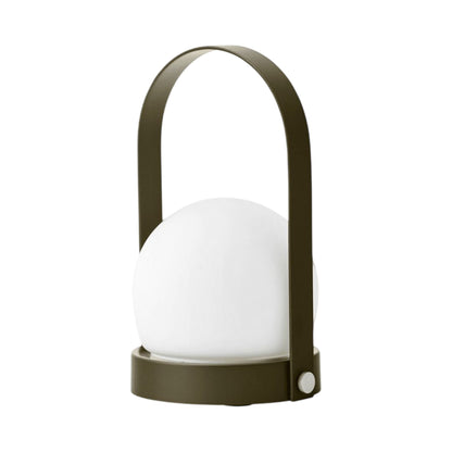 Carrie Outdoor LED Rechargeable Table Lamp in Olive/Without Leather.