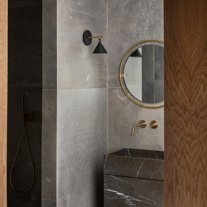 Cast Outdoor Wall Light in bathroom.