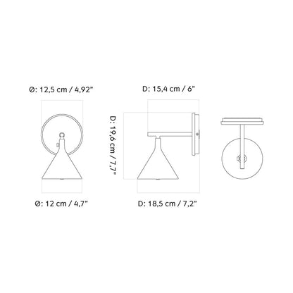 Cast Outdoor Wall Light - line drawing.