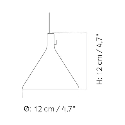 Cast Pendant Light - line drawing.