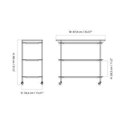 Charging Trolley - line drawing.