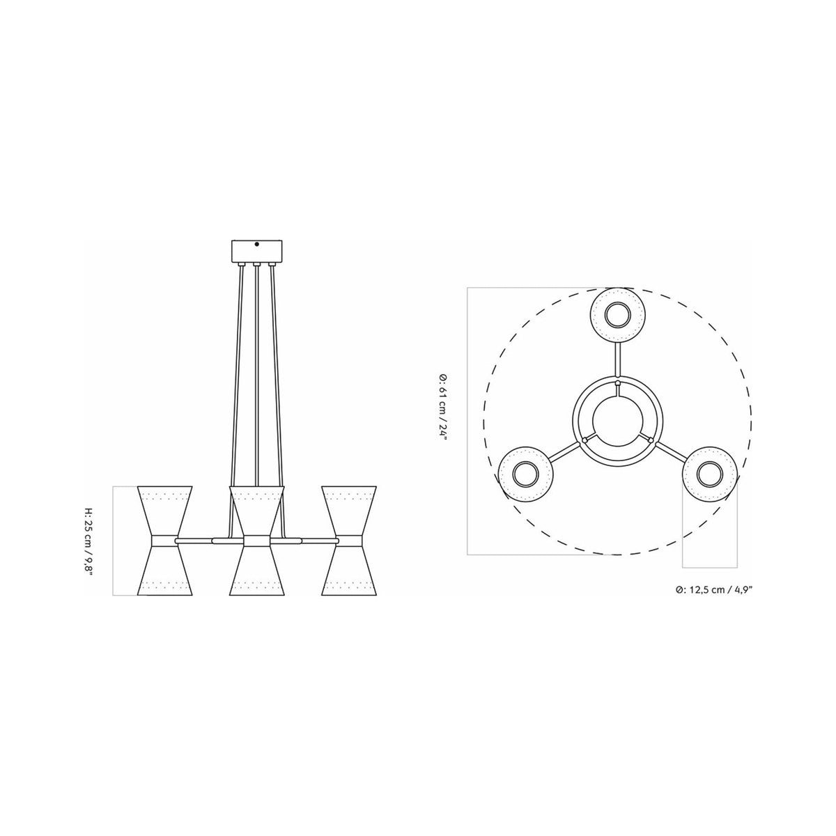 Collector Chandelier - line drawing.