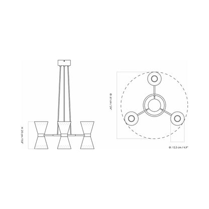Collector Chandelier - line drawing.