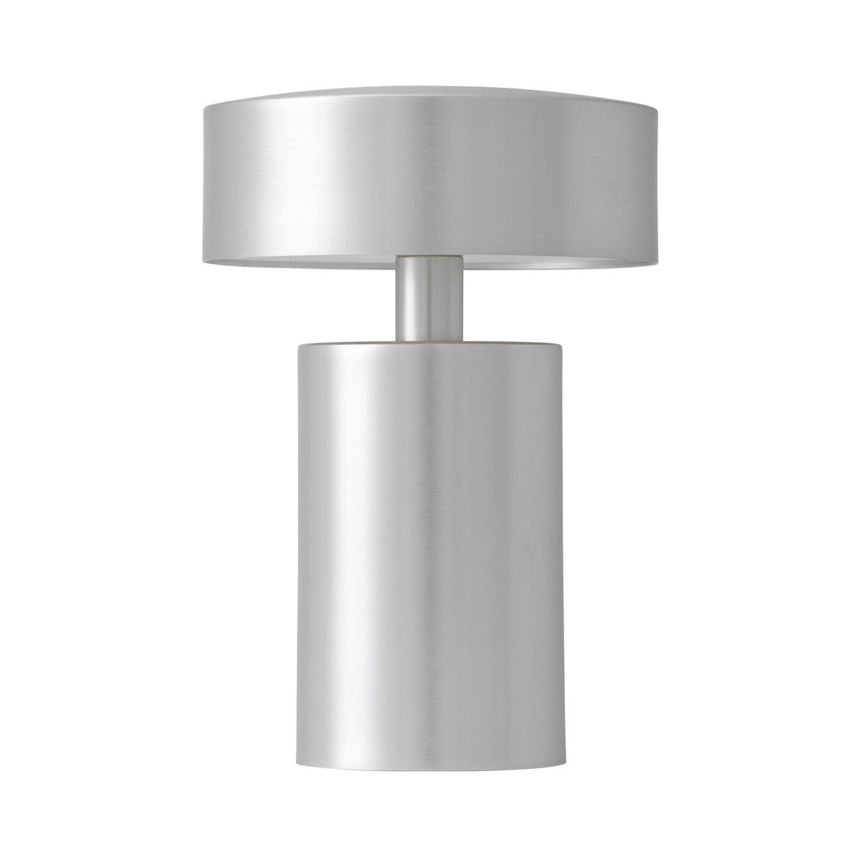 Column LED Rechargeable Table Lamp in Brushed Aluminum.