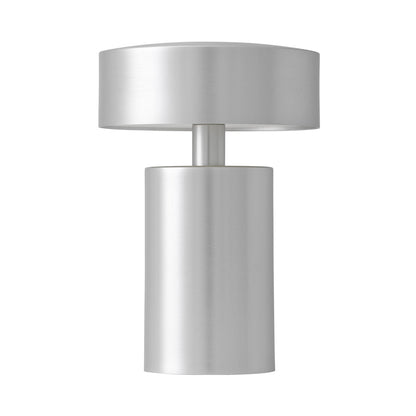 Column LED Rechargeable Table Lamp in Brushed Aluminum.