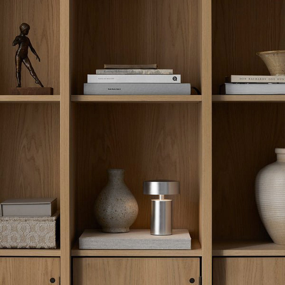Column LED Rechargeable Table Lamp in living room.