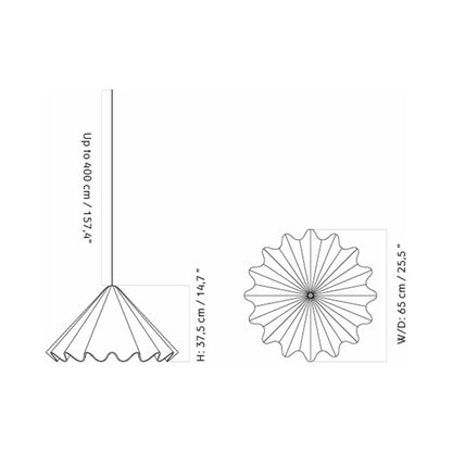Dancing Pendant Light - line drawing.