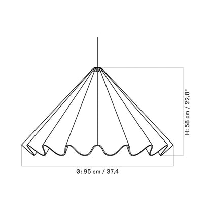 Dancing Pendant Light - line drawing.