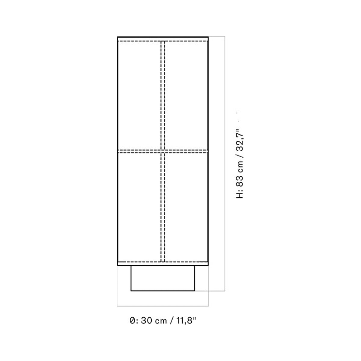 Hashira Floor Lamp - line drawing.
