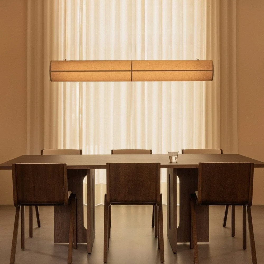 Hashira Linear Pendant Light in living room.