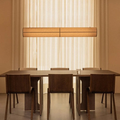 Hashira Linear Pendant Light in living room.